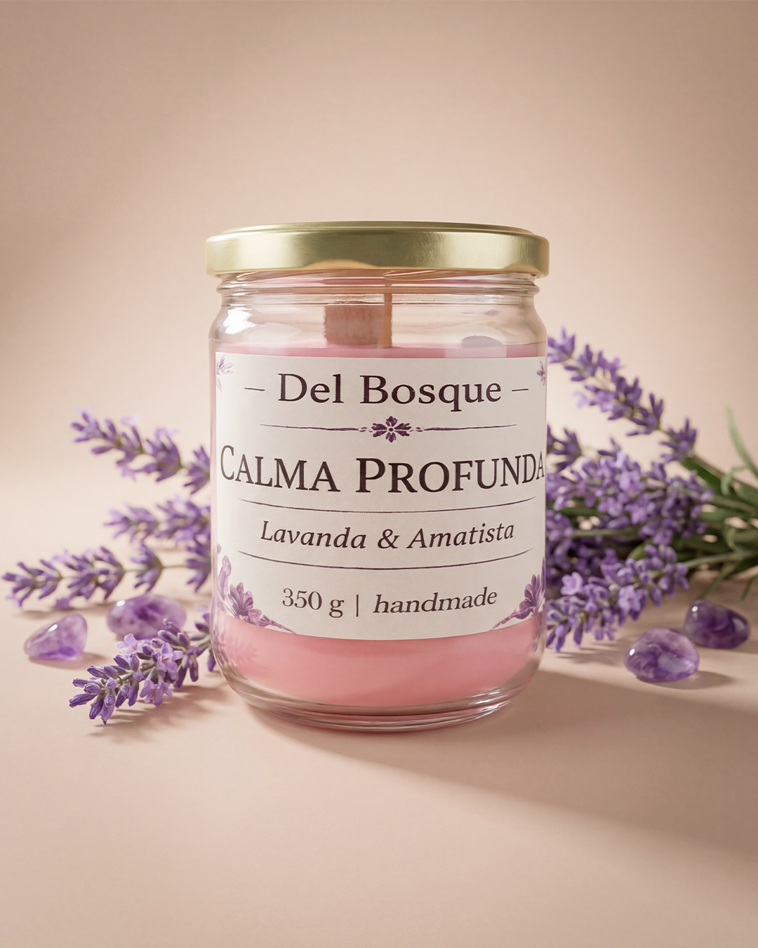 Calma Profunda – Vela Ritual de Lavanda y Amatista