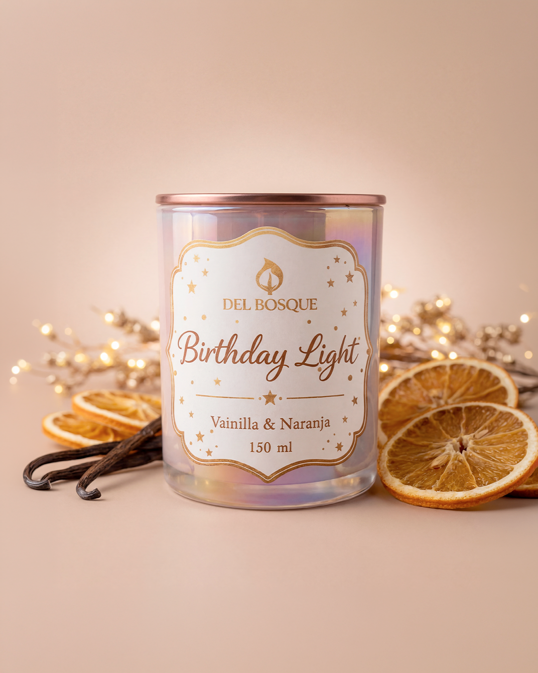 Birthday Light – Vela Aromática Vainilla & Naranja (150g)