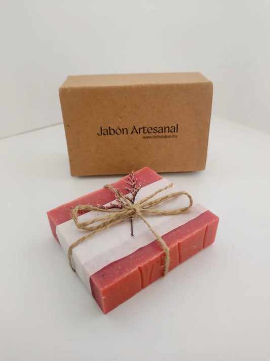 Jabón artesanal de fresa